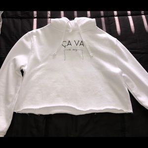 white cropped hoodie